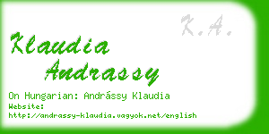 klaudia andrassy business card