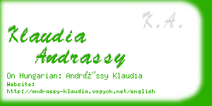 klaudia andrassy business card